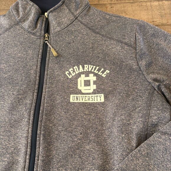 Champion Gray Poly Zip up Jacket Cedarville University Adult M - Picture 2 of 6